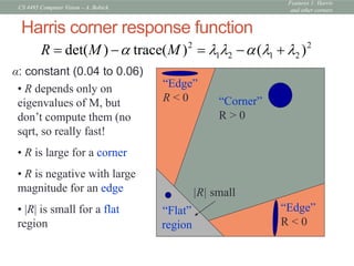 CS4495-Features1.pdf Harris corner detection | PDF