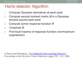 CS4495-Features1.pdf Harris corner detection | PDF
