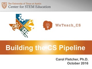 Building the CS Pipeline
Carol Fletcher, Ph.D.
October 2016
 