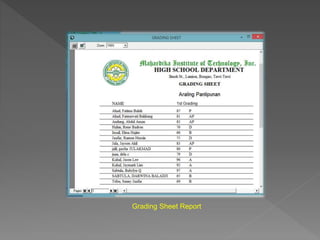 Grading Sheet Report
 