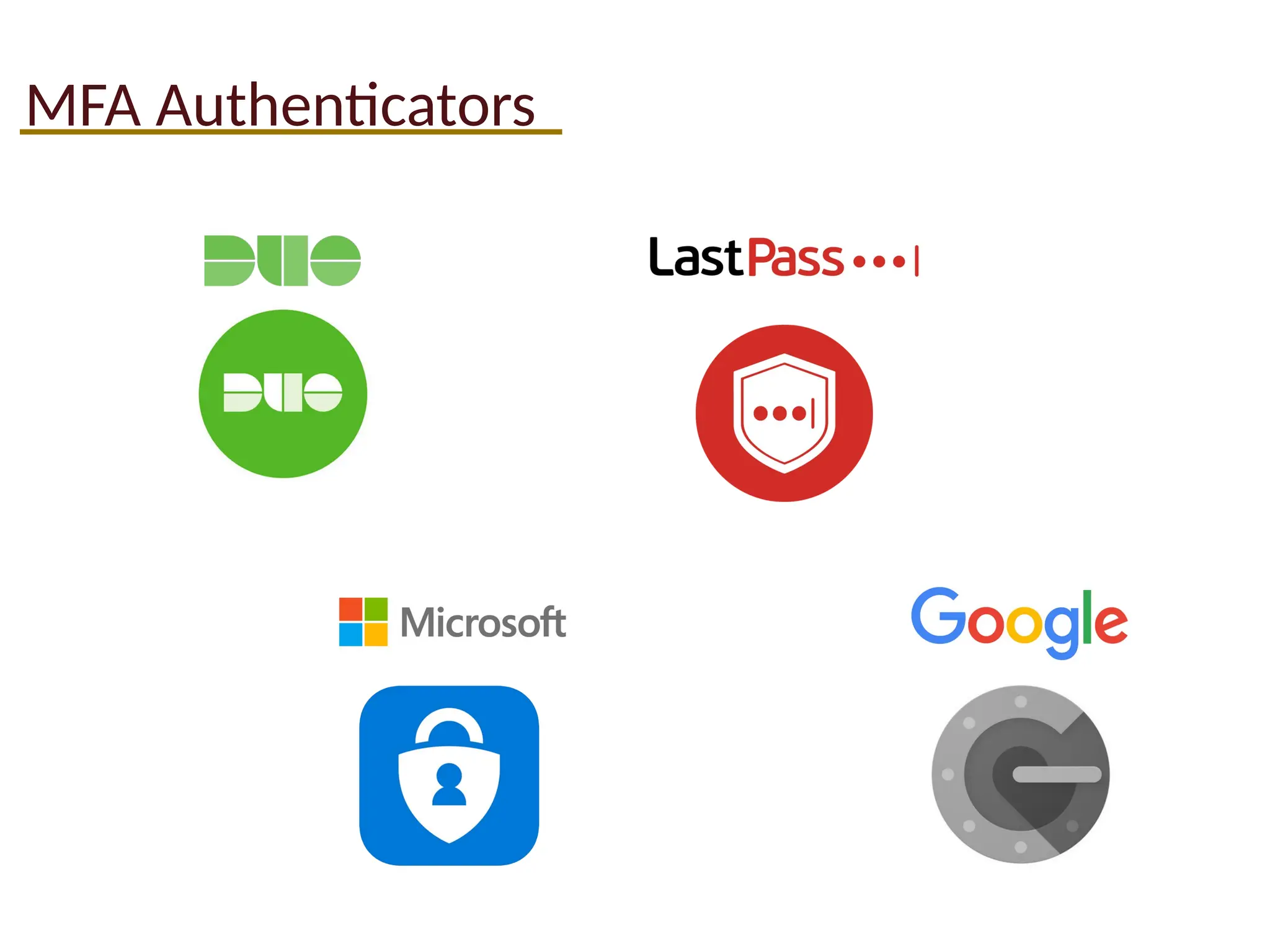 MFA Authenticators
 
