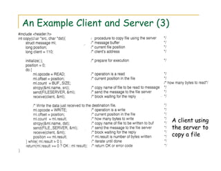 An Example Client and Server (3)
1-27 b
A client using
the server to
copy a file
 