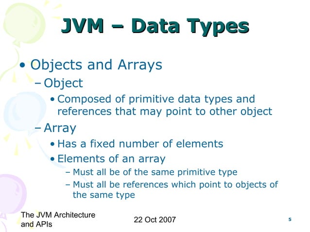 CS6270 Virtual Machines - Java Virtual Machine Architecture and APIs | PPT