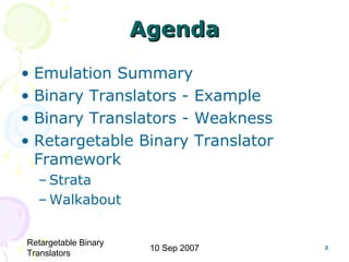 CS6270 Virtual Machines - Retargetable Binary Translators | PPT