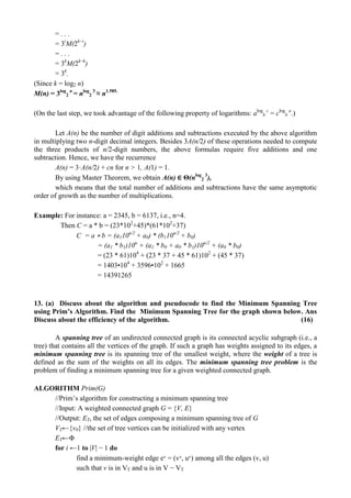 Cs6402 design and analysis of algorithms may june 2016 answer key | PDF