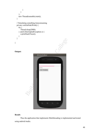 CS6611 Mobile Application Development Lab Manual-2018-19 | PDF