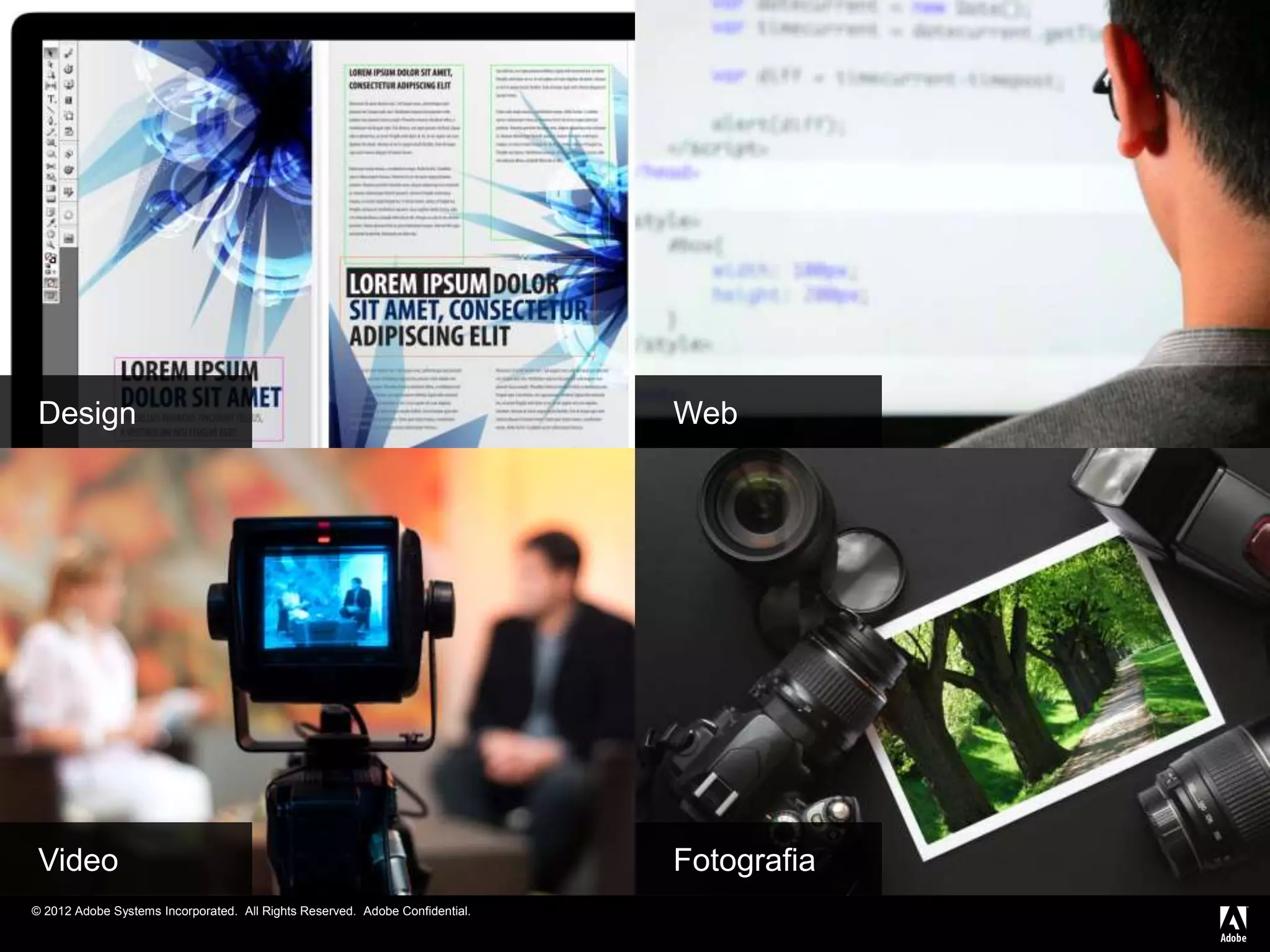 © 2012 Adobe Systems Incorporated. All Rights Reserved. Adobe Confidential.
Design Web
Video Fotografia
 