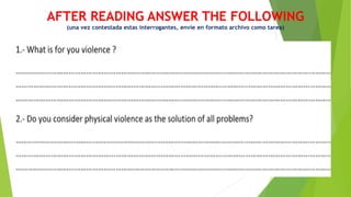 AFTER READING ANSWER THE FOLLOWING
(una vez contestada estas interrogantes, envíe en formato archivo como tarea)
 