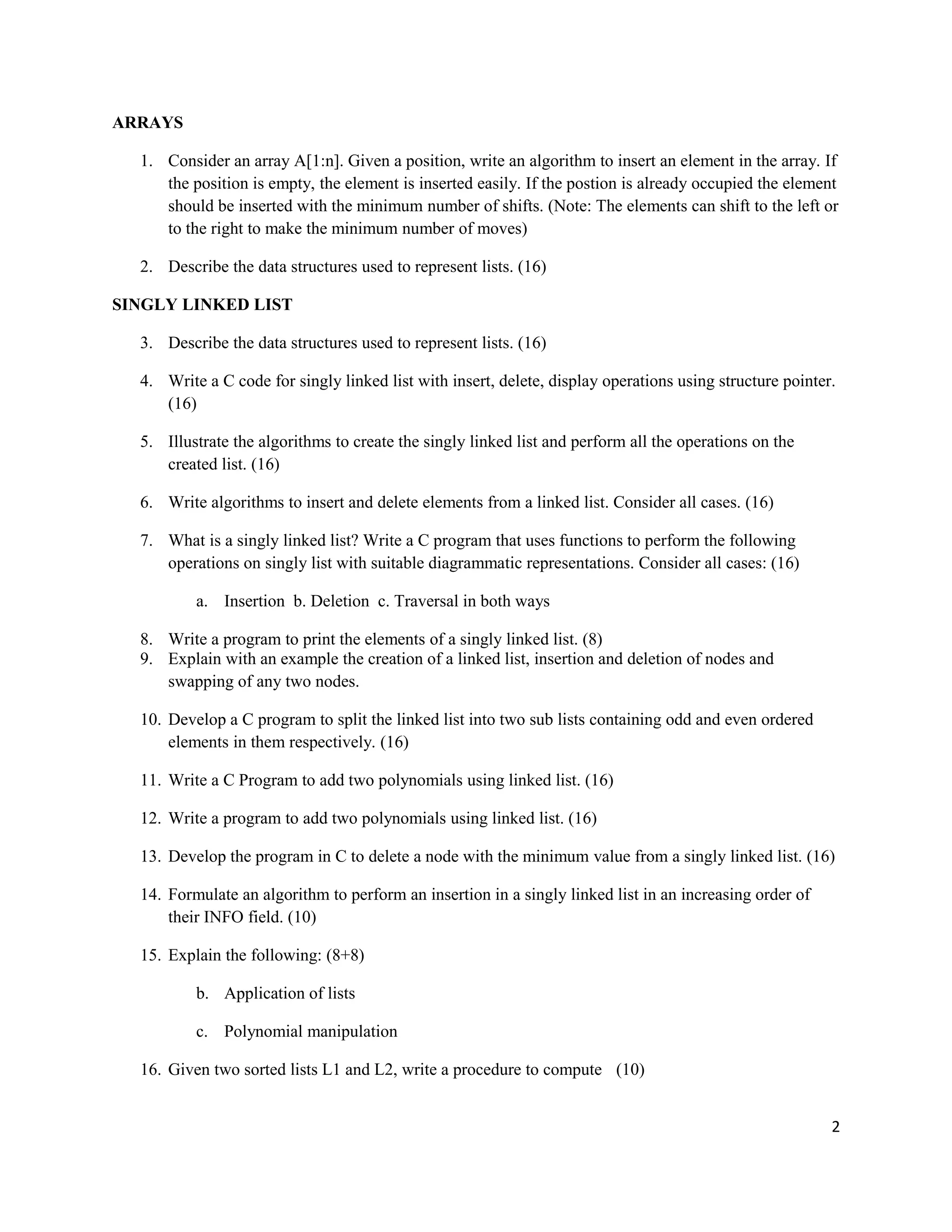 CS8391 Data Structures Part B Questions Anna University | DOC ...