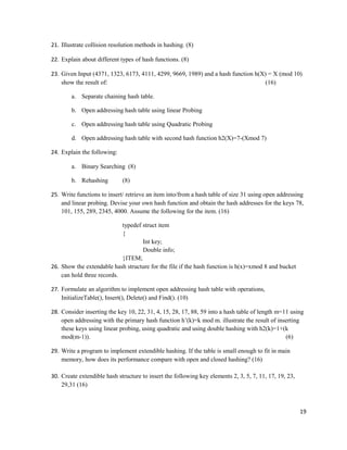 CS8391 Data Structures Part B Questions Anna University | DOC