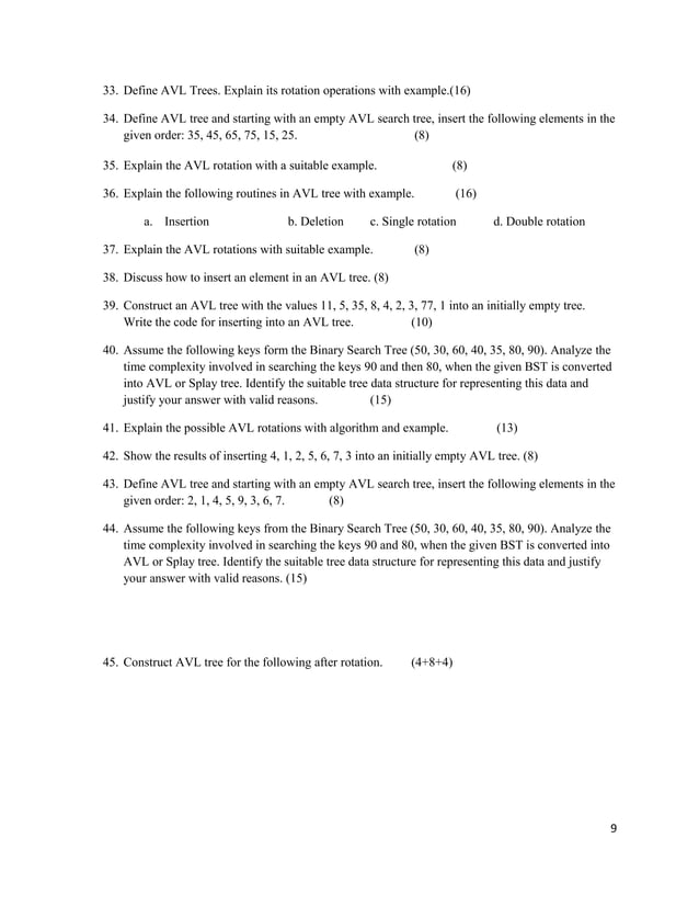 CS8391 Data Structures Part B Questions Anna University | DOC ...