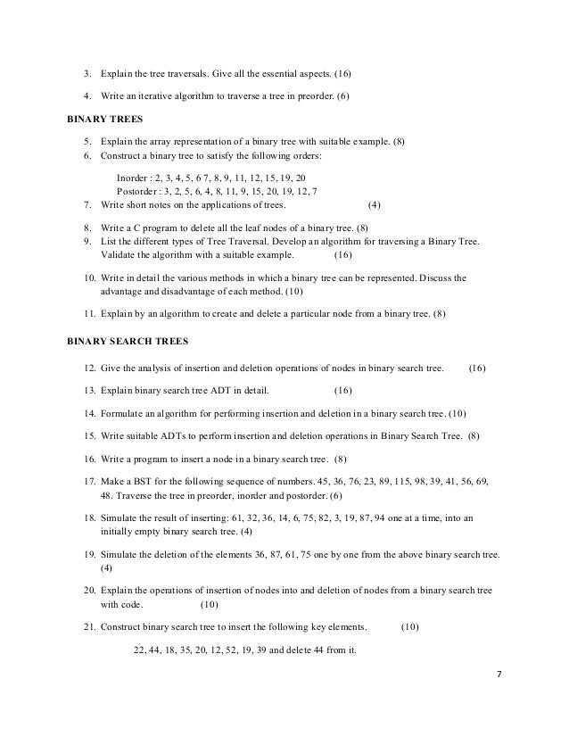 CS8391 Data Structures Part B Questions Anna University