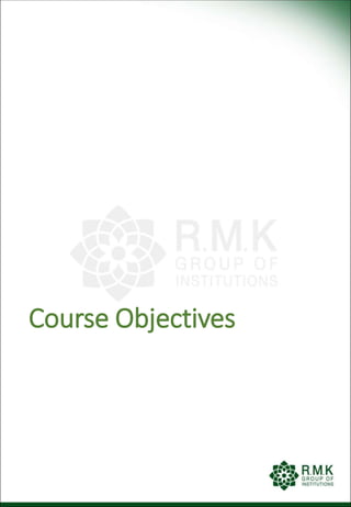 Course Objectives
 
