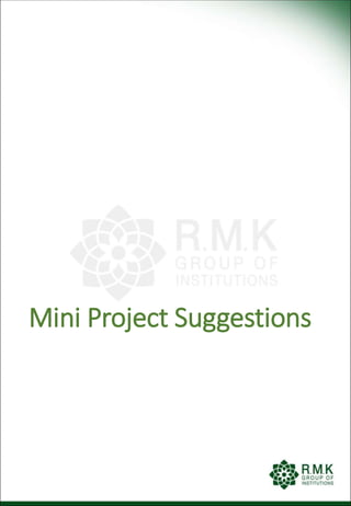 Mini Project Suggestions
 