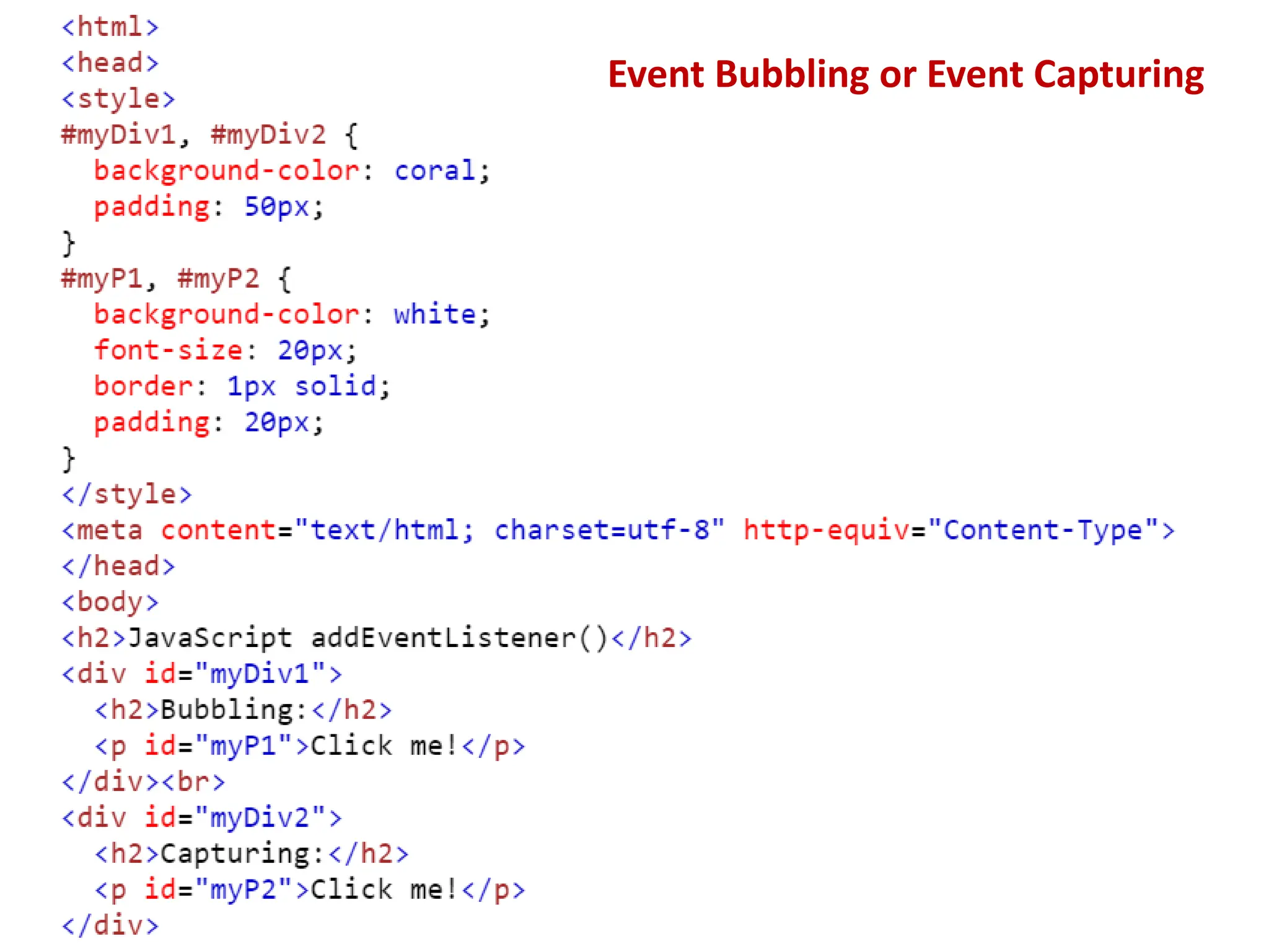 Event Bubbling or Event Capturing
 