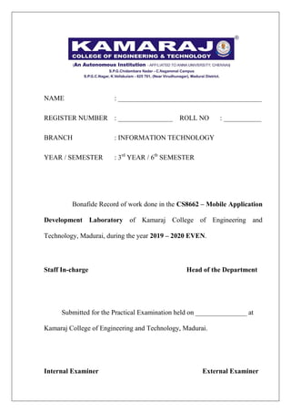 Cs8662 Mobile Application Development Lab Manual Pdf