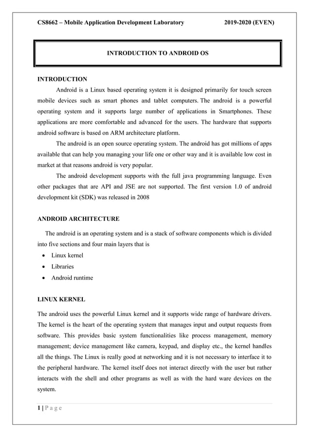 CS8662 Mobile Application Development Lab Manual PDF