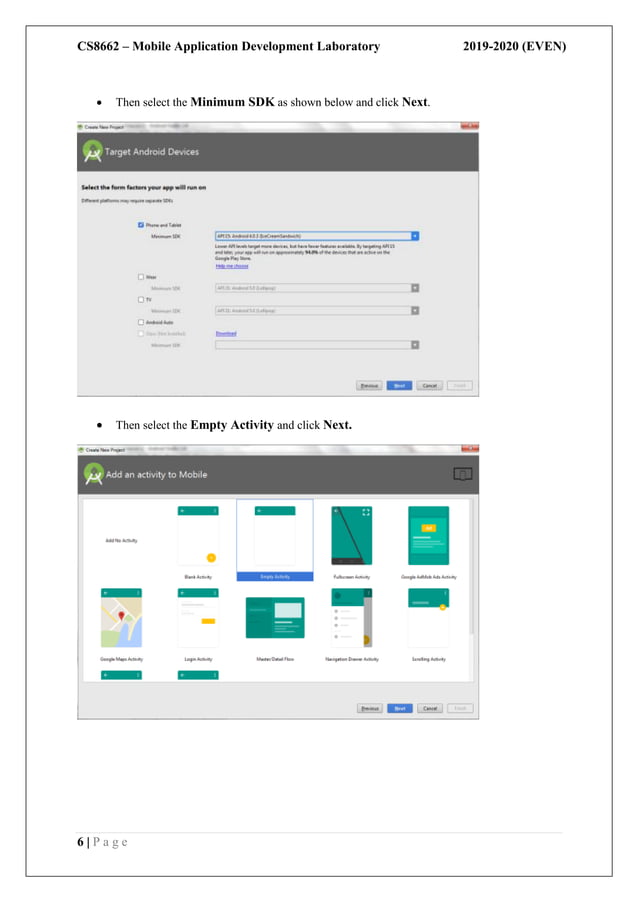 CS8662 Mobile Application Development Lab Manual PDF