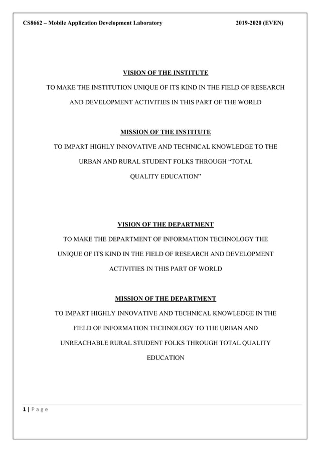 CS8662 Mobile Application Development Lab Manual PDF