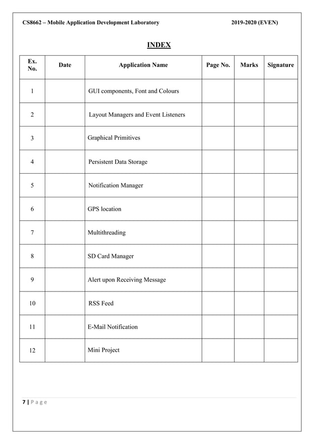 CS8662 Mobile Application Development Lab Manual PDF