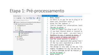 Etapa 1: Pré-processamento
 