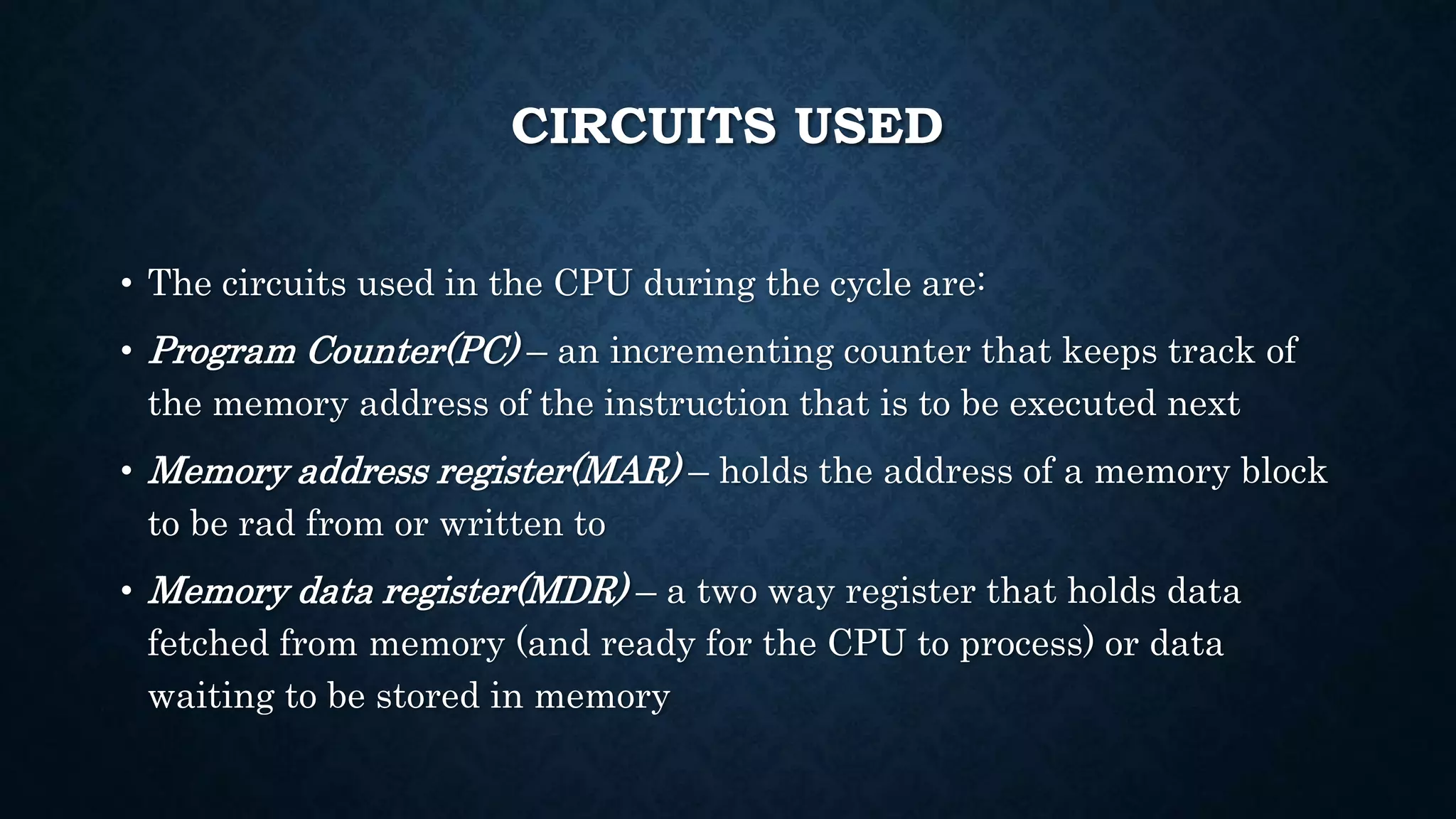 Central Processing Unit (Instruction Circle) | PPT | Free Download