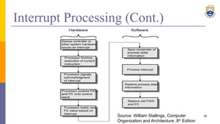 Interrupt Processing (Cont.)
16
Source: William Stallings, Computer
Organization and Architecture, 8th
Edition
 