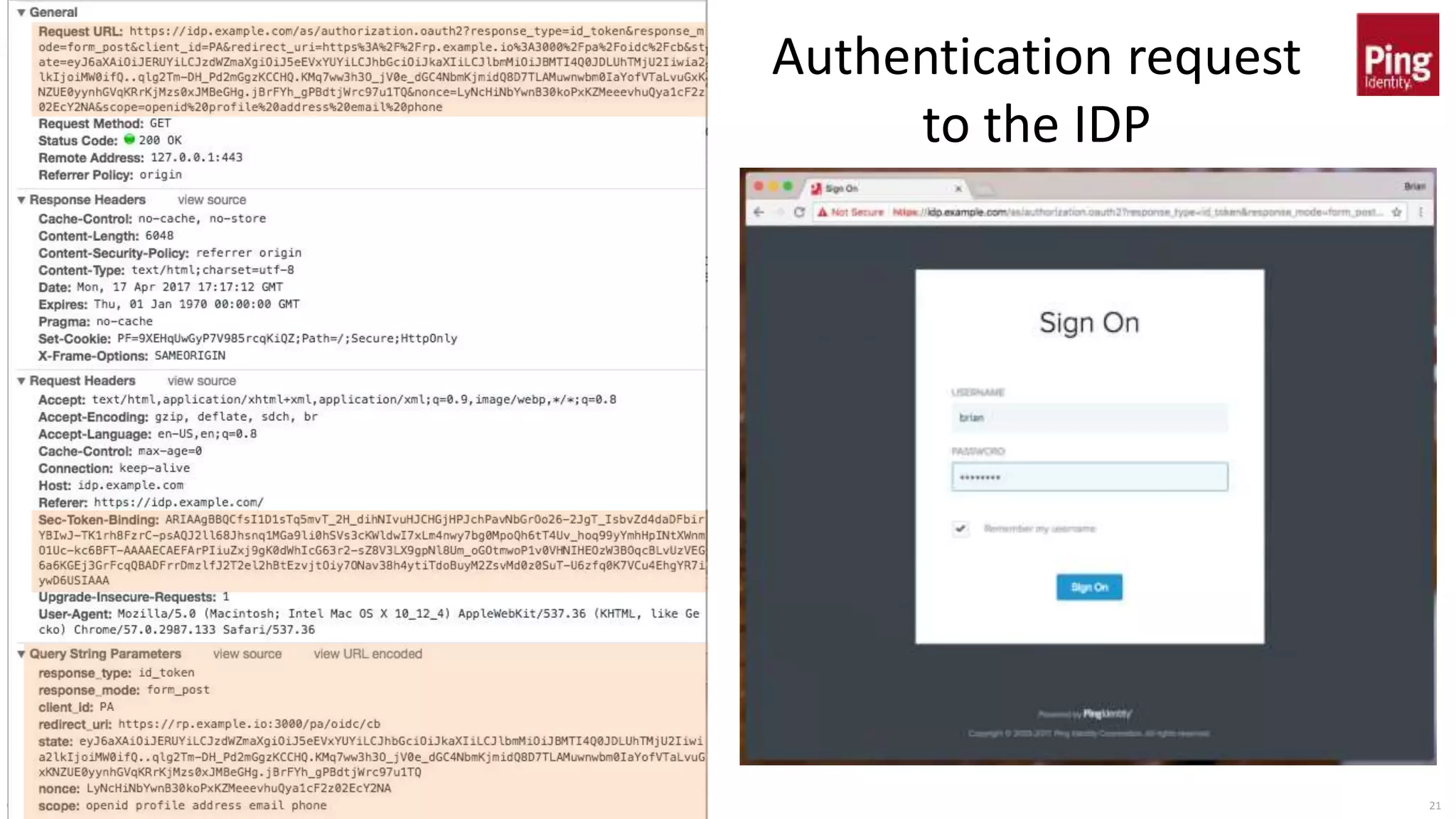 © 2017 Brian Campbell 21
Authentication request
to the IDP
 