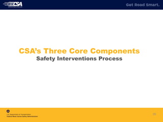 29
CSA’s Three Core Components
Safety Interventions Process
 