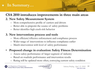 CSA 2010 Industry Briefing | PPT