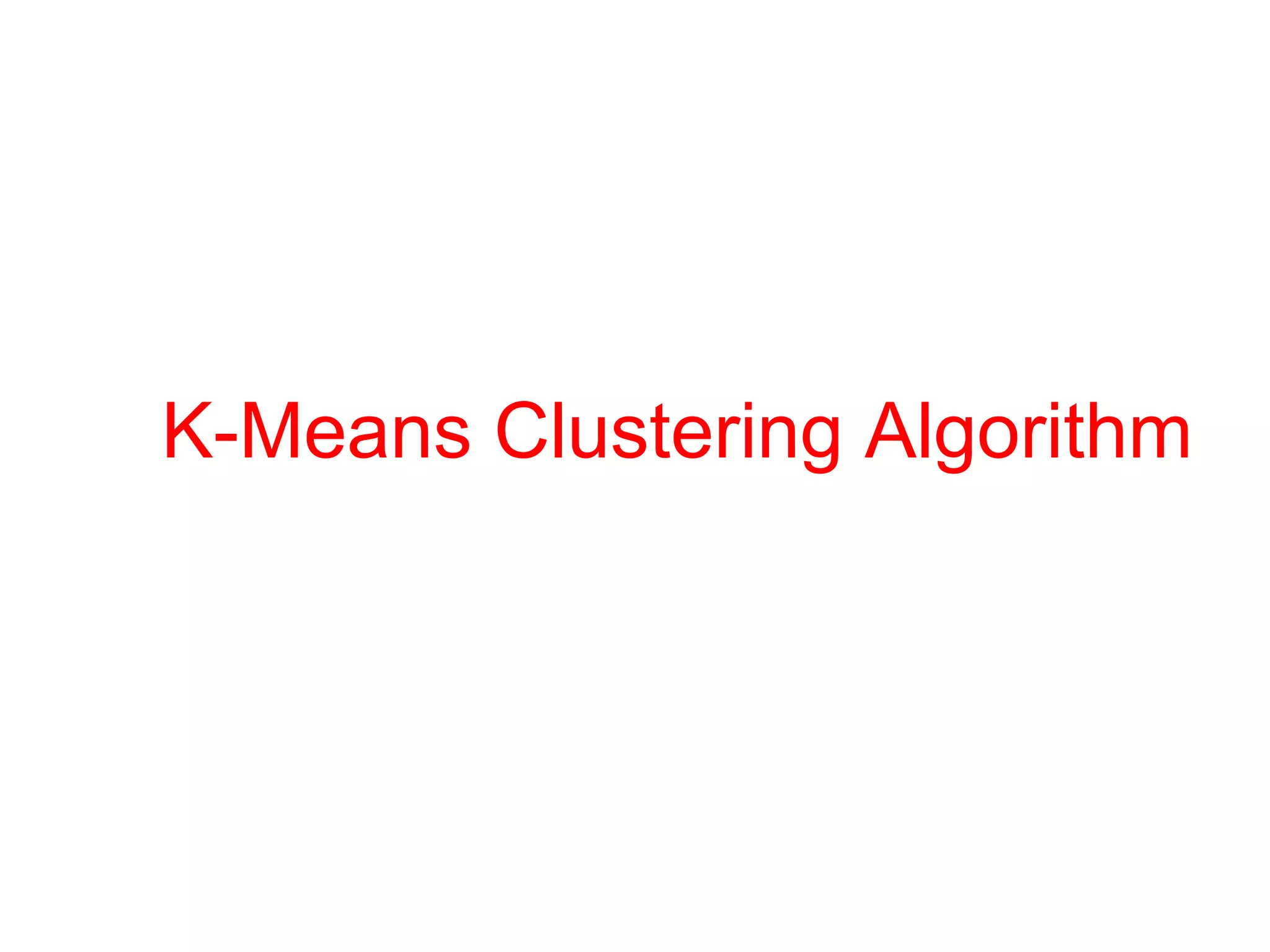 K-Means Clustering Algorithm
 