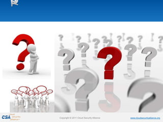 Copyright © 2011 Cloud Security Alliance   www.cloudsecurityalliance.org
 