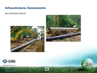 Aço Laminado a Quente Início Utilizações do Aço Infraestrutura: Saneamento 
