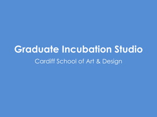 Graduate Incubation Studio
Cardiff School of Art & Design
 