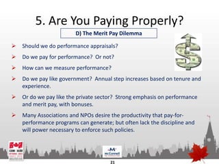 5. Are You Paying Properly?
                         D) The Merit Pay Dilemma

   Should we do performance appraisals?
 ...