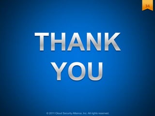 © 2011 Cloud Security Alliance, Inc. All rights reserved.
34
 