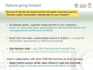 Action Area 3: Progress on the three Climate-Smart Agriculture pillars towards WBCSD Statement of Ambition
