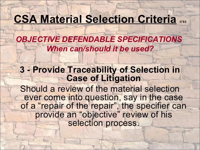 criteria for material selection pdf