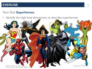 EXERCISE                                                       46




Team Task: Superheroes
• Identify the high level dim...