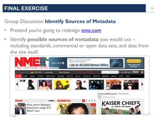 FINAL EXERCISE                                                       70




Group Discussion: Identify Sources of Metadata...
