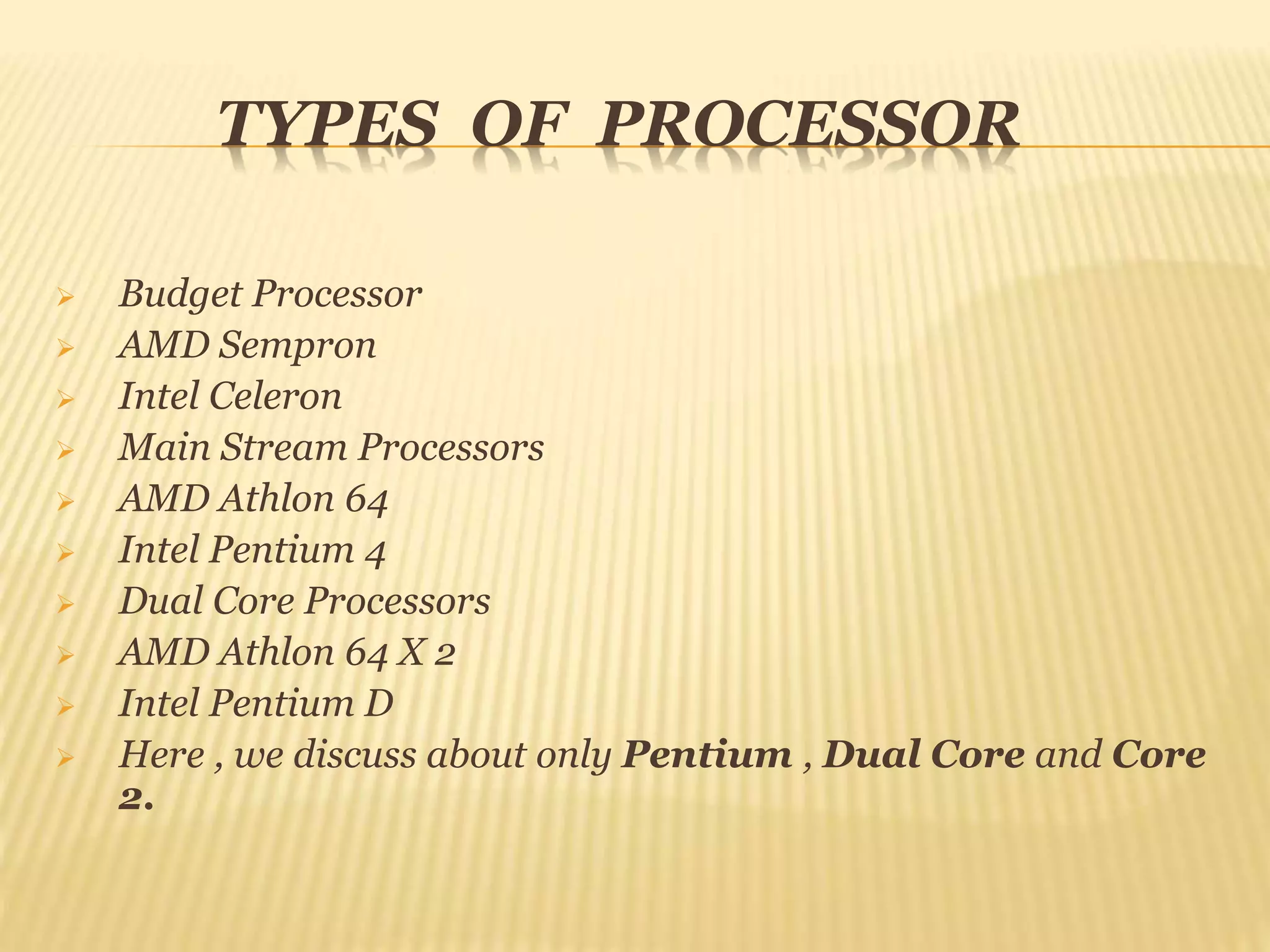 Processors and its Types | PPT