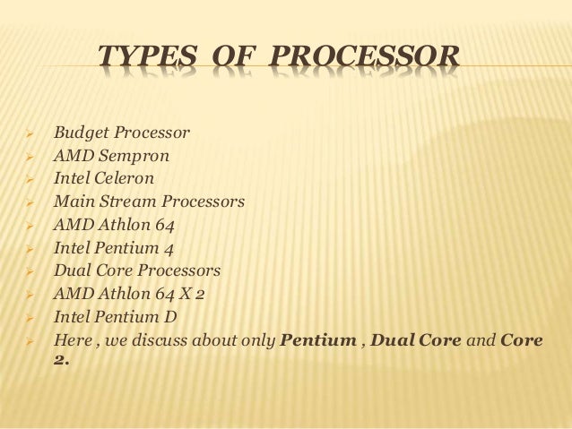 Processors and its Types