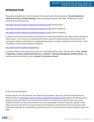 CSA Security Guidance Cloud Computing v3.0 | PDF