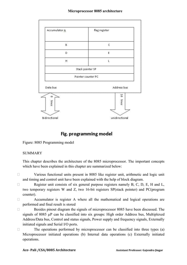 Computer system architecture (microprocessor 8085) unit 4 | PDF