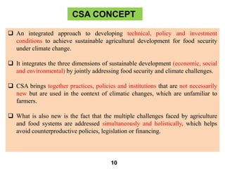 climate smart agriculture concept and its application in India | PPTX