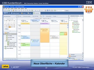 Neue Oberfläche – Kalender 