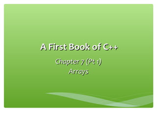 Csc1100 lecture07 ch07_pt1-1 | PPT image.