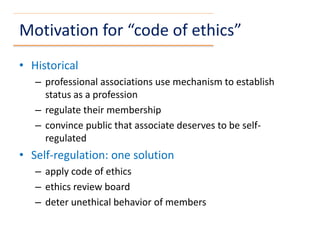 Professional Ethics and Codes of Conduct | PPT