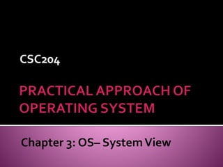 CSC204
Chapter 3: OS– SystemView
 