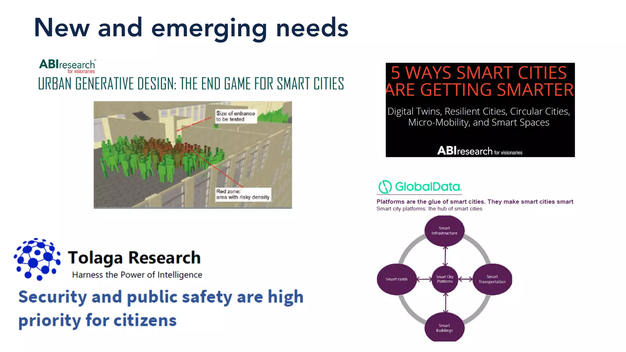 New and emerging needs
 